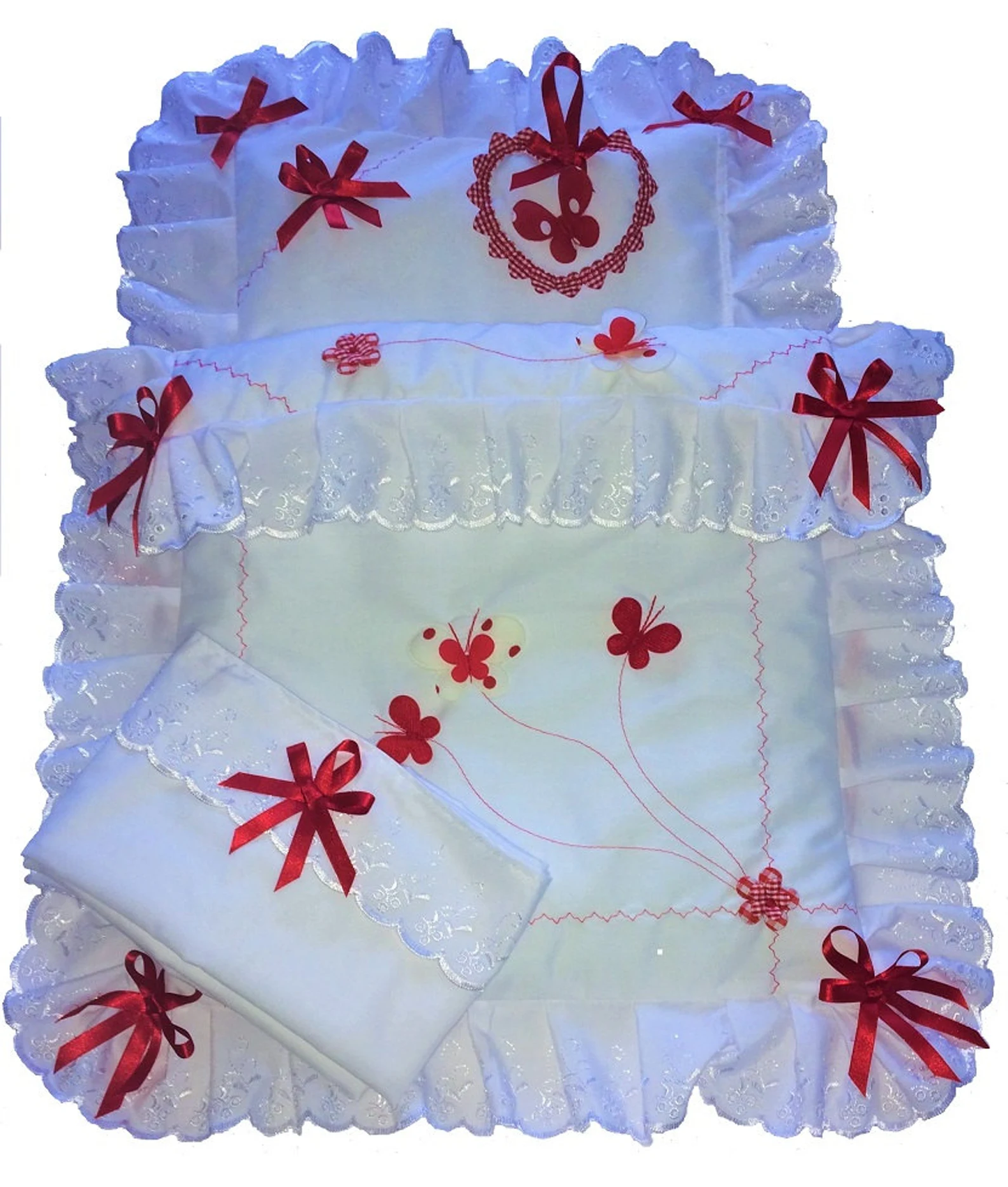 Flutterby Fancy - Doll's Pram Quilt suitable for Silver Cross coach built doll's pram + sheets + Charm Any colour
