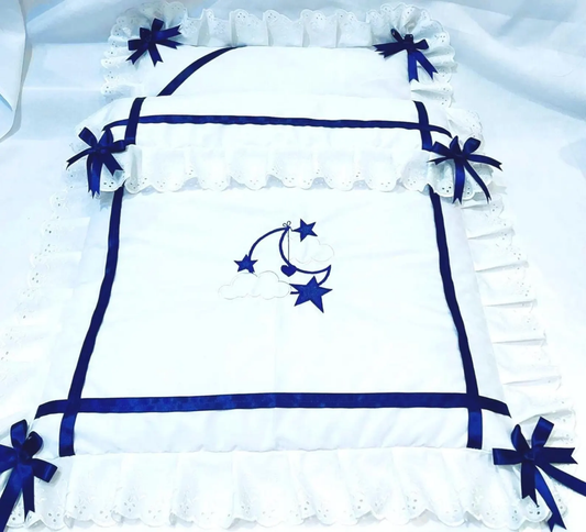 Moom & Stars  Pram quilt & Pillow set