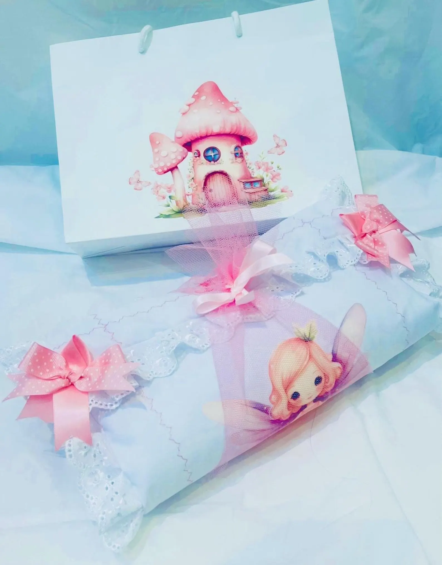 Angelina Fairy doll and Doll's Pram quilt set * Will fit modern dolls pram .and gift bag - perfect gift,