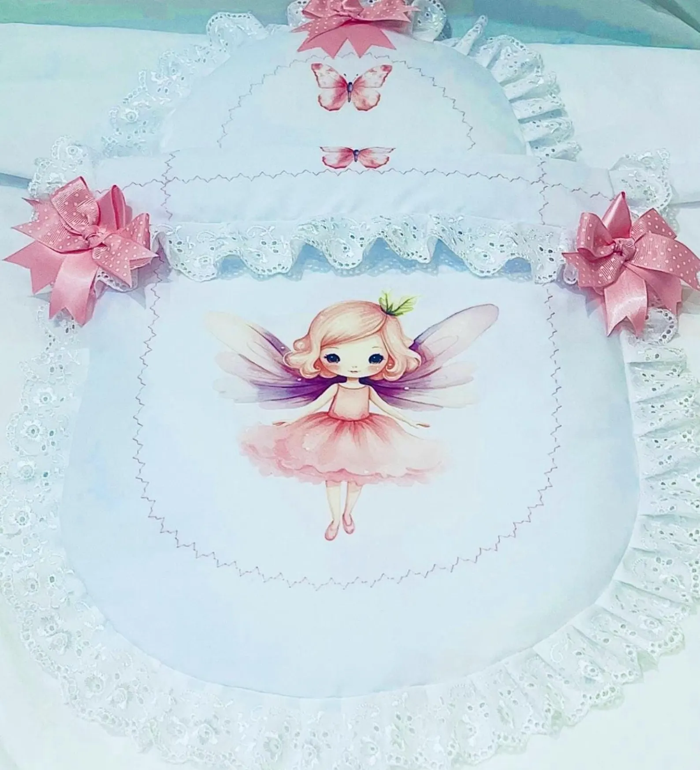 Angelina Fairy doll and Doll's Pram quilt set * Will fit modern dolls pram .and gift bag - perfect gift,